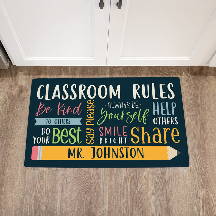 Personalized Classroom Rules Doormat