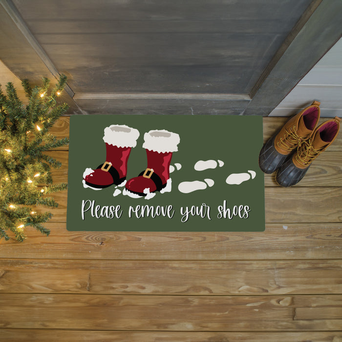 Personalized "Please Remove Your Shoes" Santa Boots Door Mat