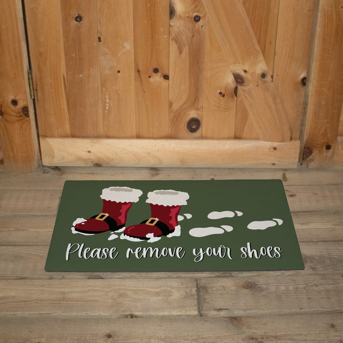 Personalized "Please Remove Your Shoes" Santa Boots Door Mat