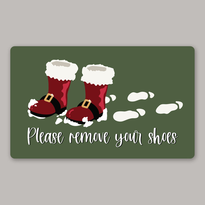 Personalized "Please Remove Your Shoes" Santa Boots Door Mat