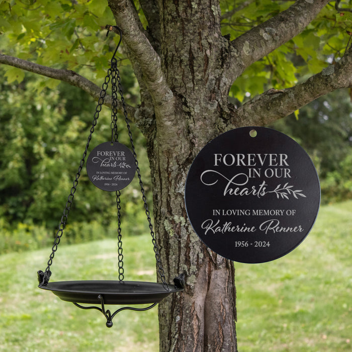 Personalized "Forever in Our Hearts" Bird Bath