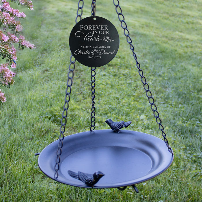 Personalized "Forever in Our Hearts" Bird Bath