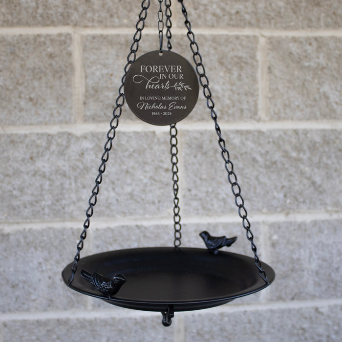 Personalized "Forever in Our Hearts" Bird Bath