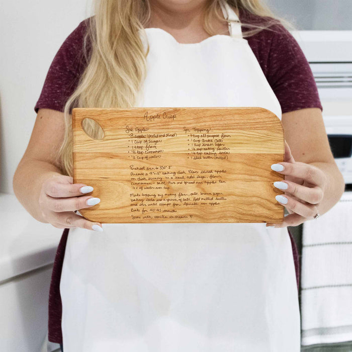 Engraved Handwritten Recipe Cutting Board
