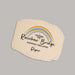 pet memorial garden stone printed with a rainbow bridge design and saying and personalized with a pet's name