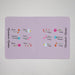 Personalized purple towel with flowers and grandchildren's' names on a gray background