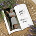 Anniversary picture display with a photo of an elderly couple and '60 years' text on a decorative background with lavender.