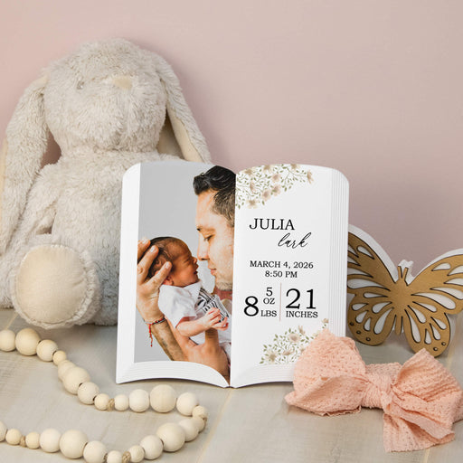 baby info display for nursery with name weight length time and date of birth 