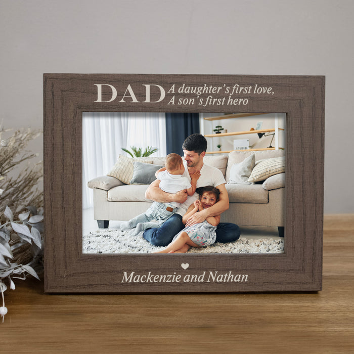 Personalized Dad First Love First Hero Picture Frame