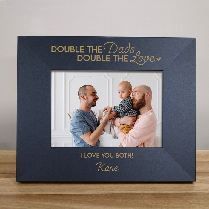 Personalized "Double the Dad, Double the Love" Gay Dads Picture Frame