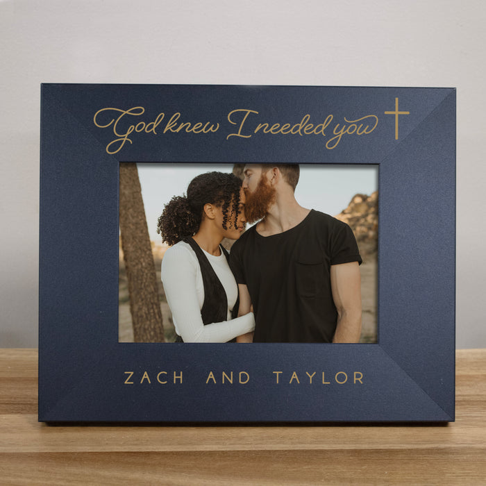 Personalized Religious Couple's "God Knew I Need You" Picture Frame