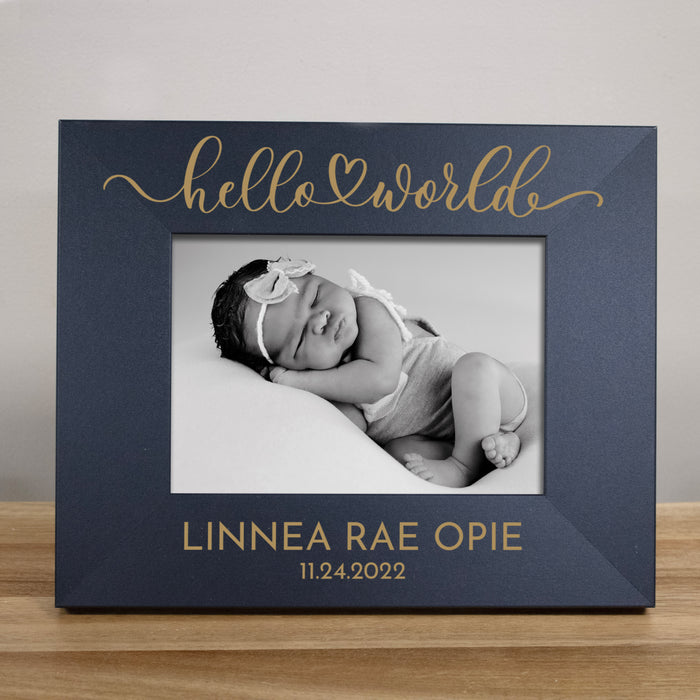 Personalized "Hello World" Baby Picture Frame