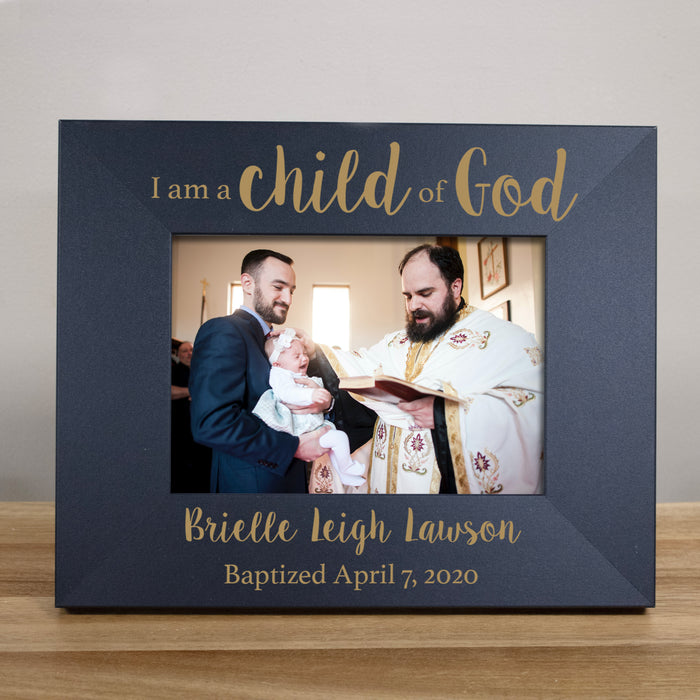 Personalized "I Am a Child of God" Baptism Picture Frame