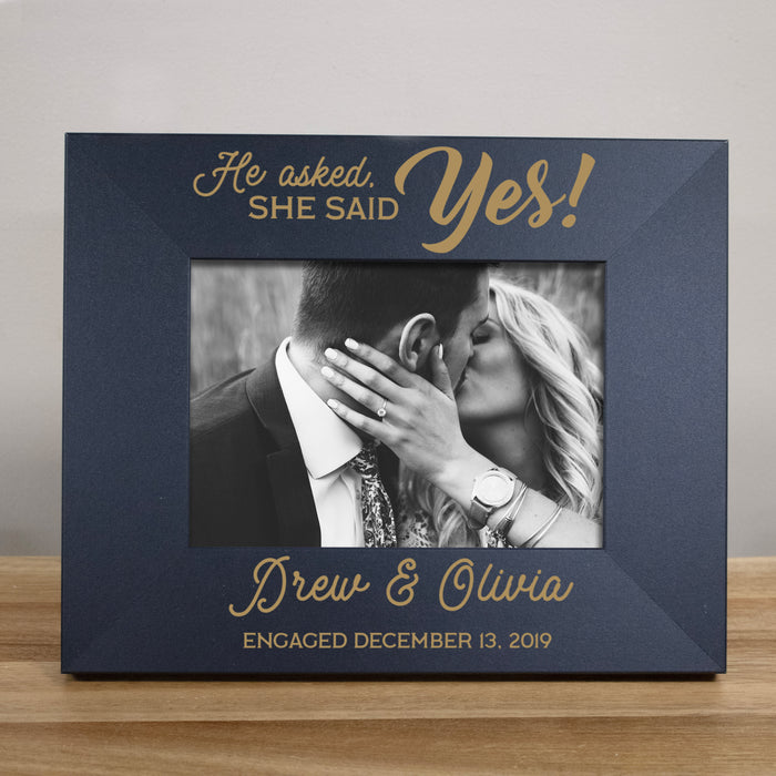 Personalized "She Said Yes" Engagement Picture Frame