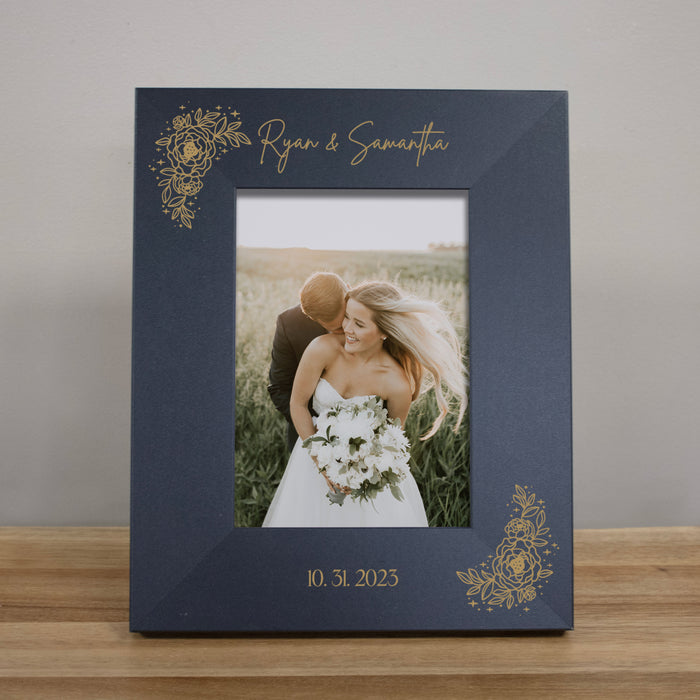 Personalized Floral Wedding Picture Frame