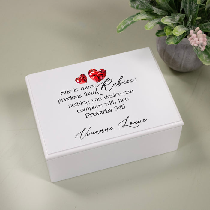 Personalized More Precious Than Rubies Jewelry Box