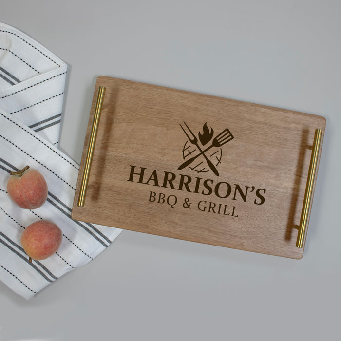 Personalized BBQ Grill Serving Tray