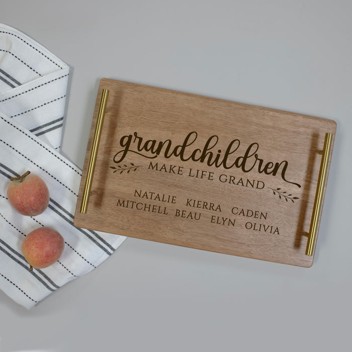 Personalized "Grandchildren Make Life Grand" Serving Tray