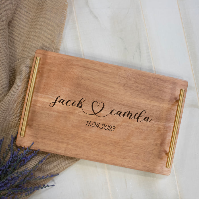 Personalized Wedding Serving Tray with Couple's Names