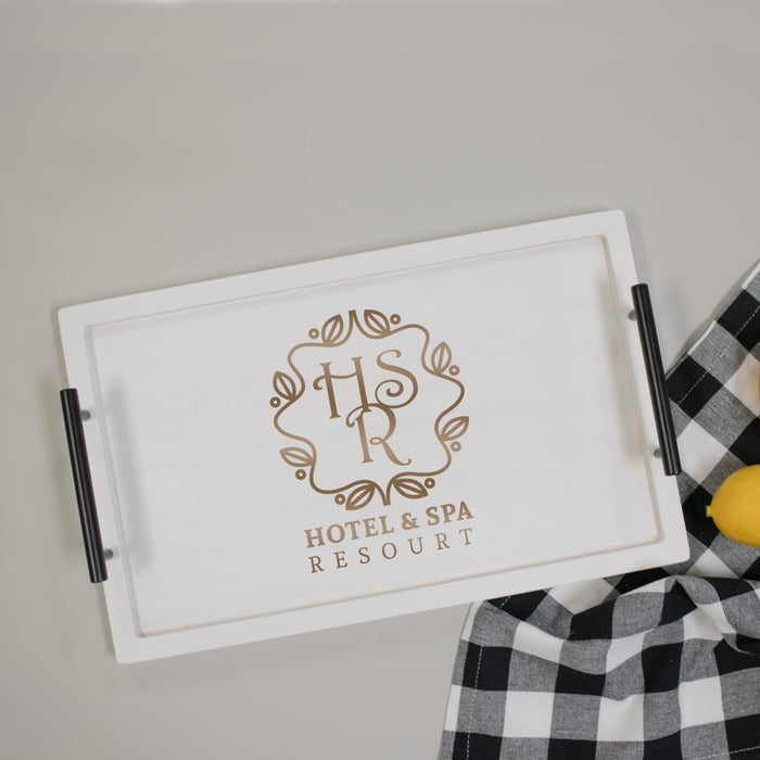 Custom corporate gift serving tray with logo