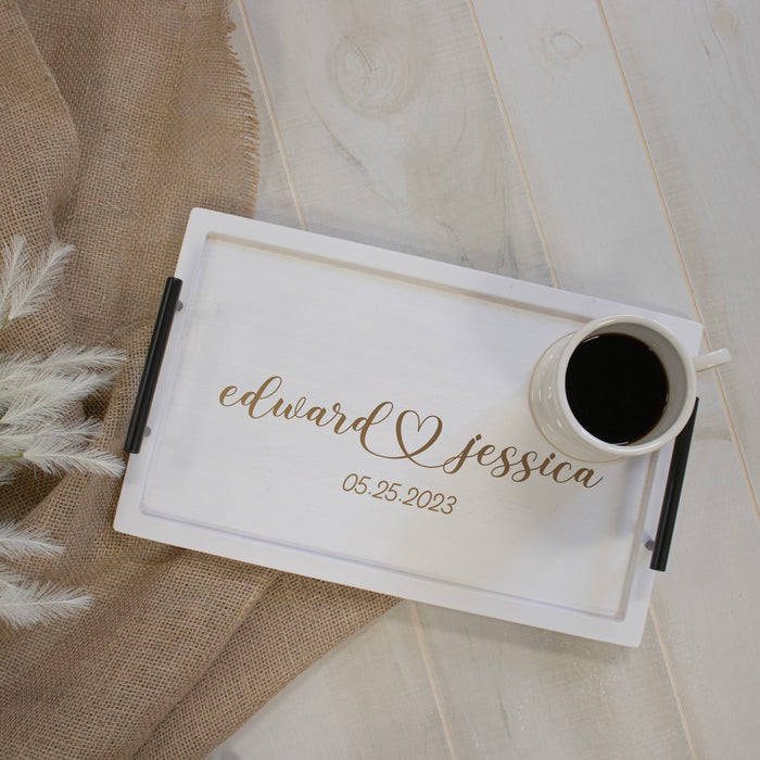 Personalized Wedding Serving Tray with Couple's Names