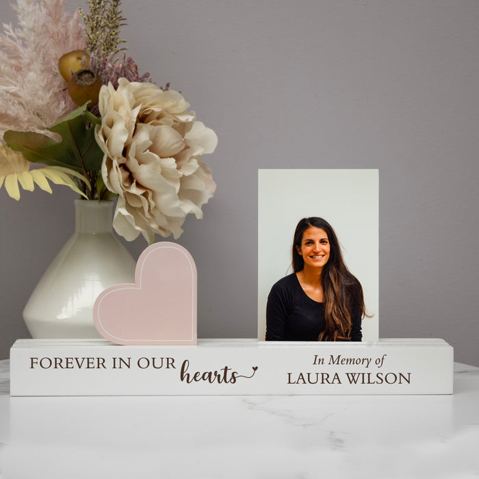 Personalized "Forever In Our Hearts" Memorial Photo Bar