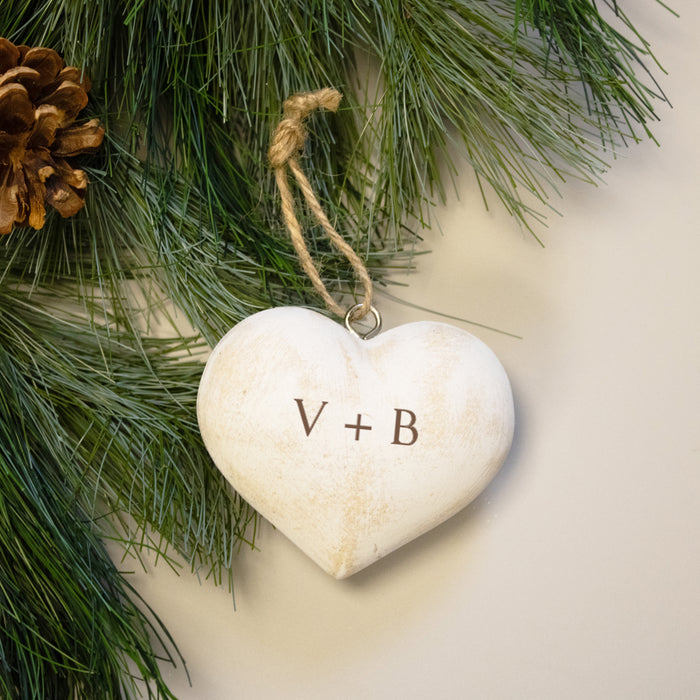 Personalized Couple's Initials Heart Ornament