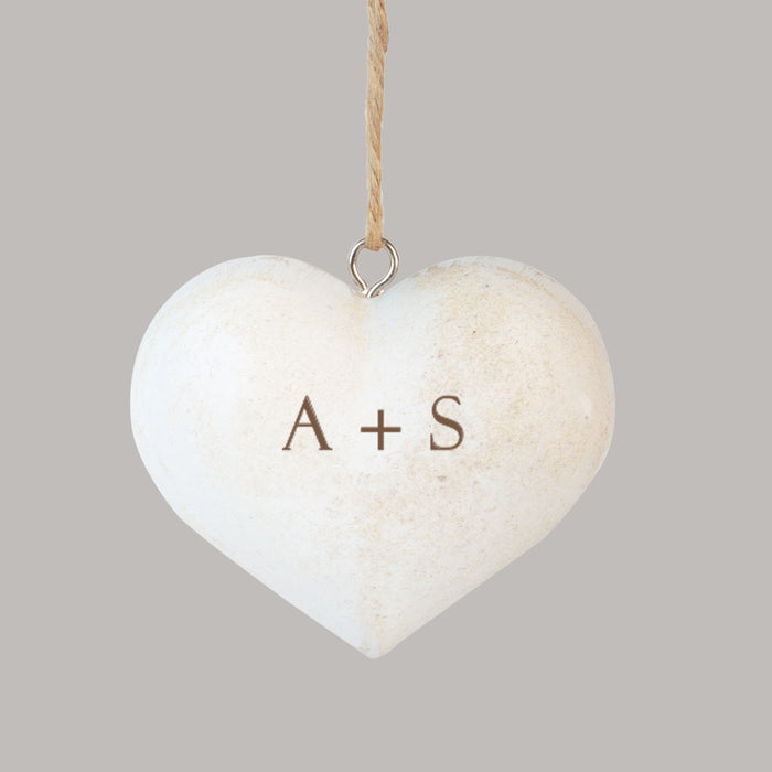 Personalized Couple's Initials Heart Ornament