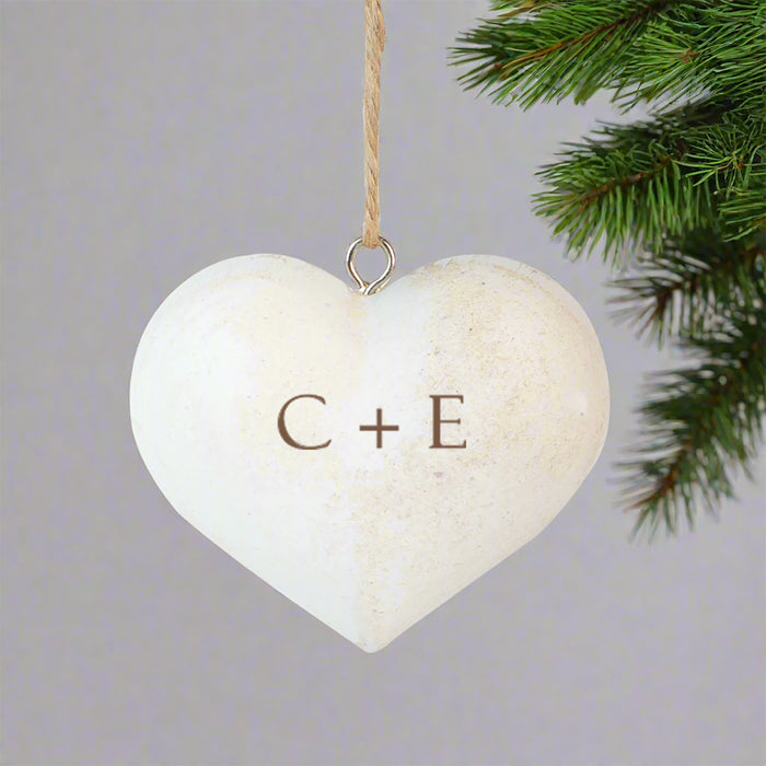 Personalized Couple's Initials Heart Ornament