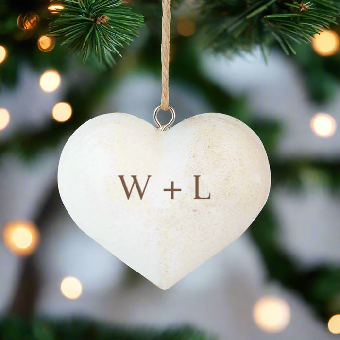 Personalized Couple's Initials Heart Ornament