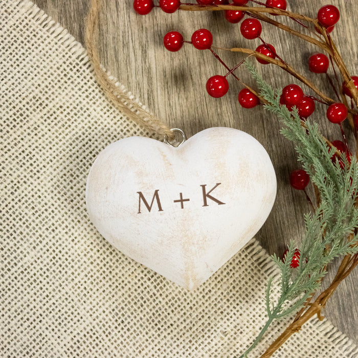 Personalized Couple's Initials Heart Ornament