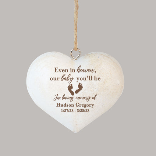 Baby memorial ornament customized with name