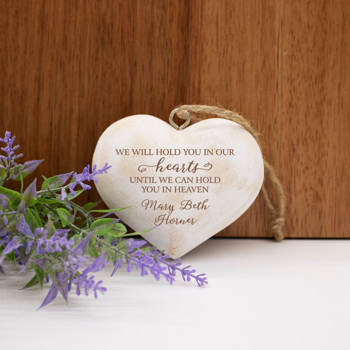 Personalized "Hold You in Heaven" Memorial Heart Ornament