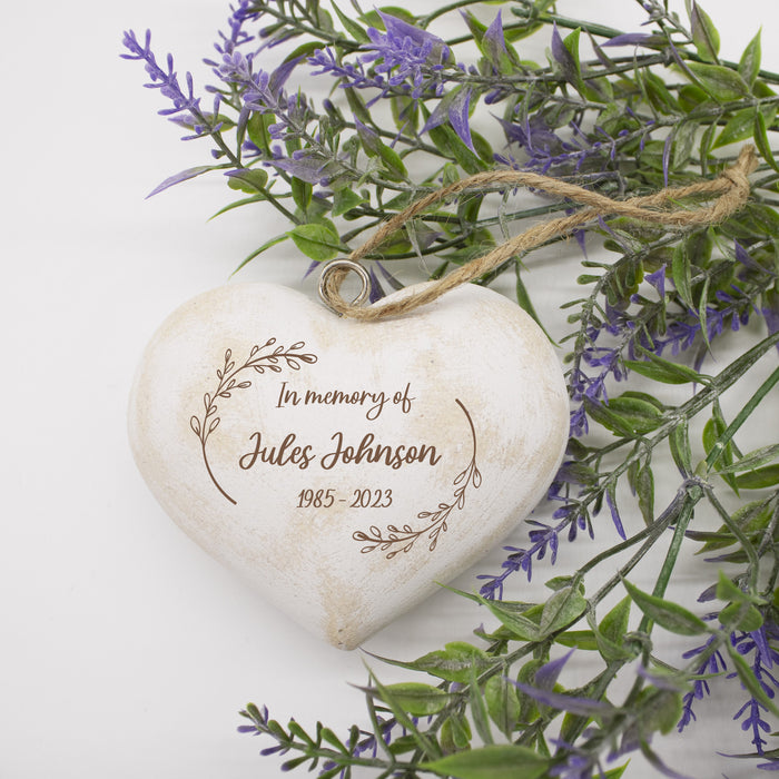 Personalized "In Memory of" Memorial Heart Ornament