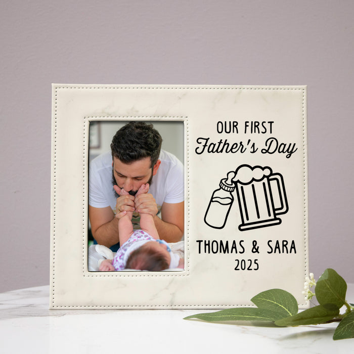 Personalized Our First Father's Day Cheers Picture Frame