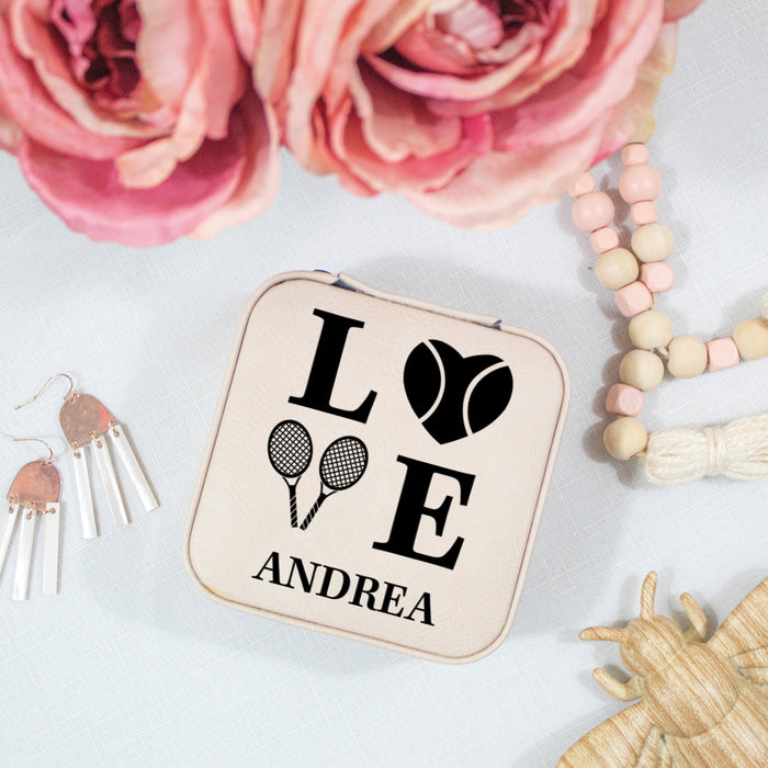 Personalized Tennis Love Travel Jewelry Box