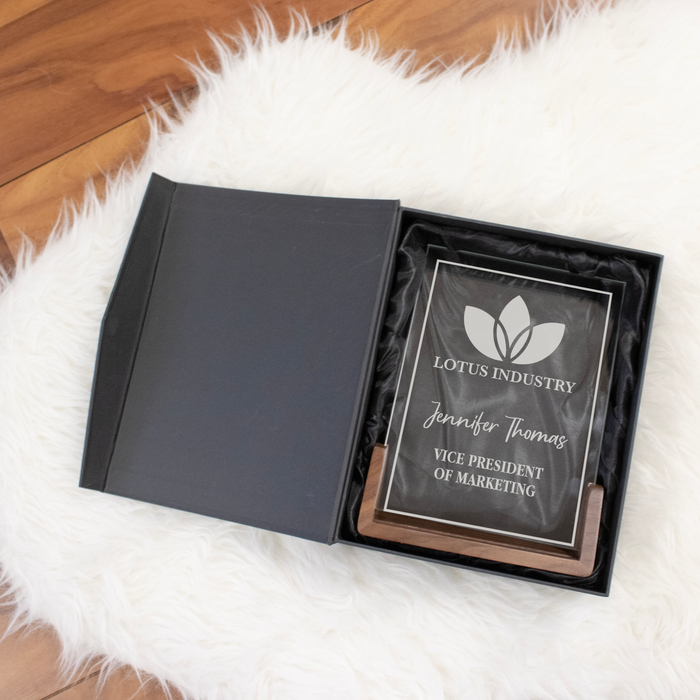 Personalized Company Logo Crystal Award Plaque