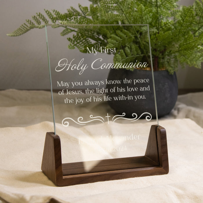 Personalized My First Holy Communion Crystal Plaque