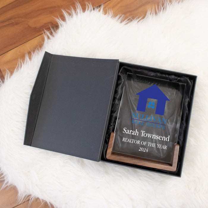 Personalized Company Logo Crystal Award Plaque