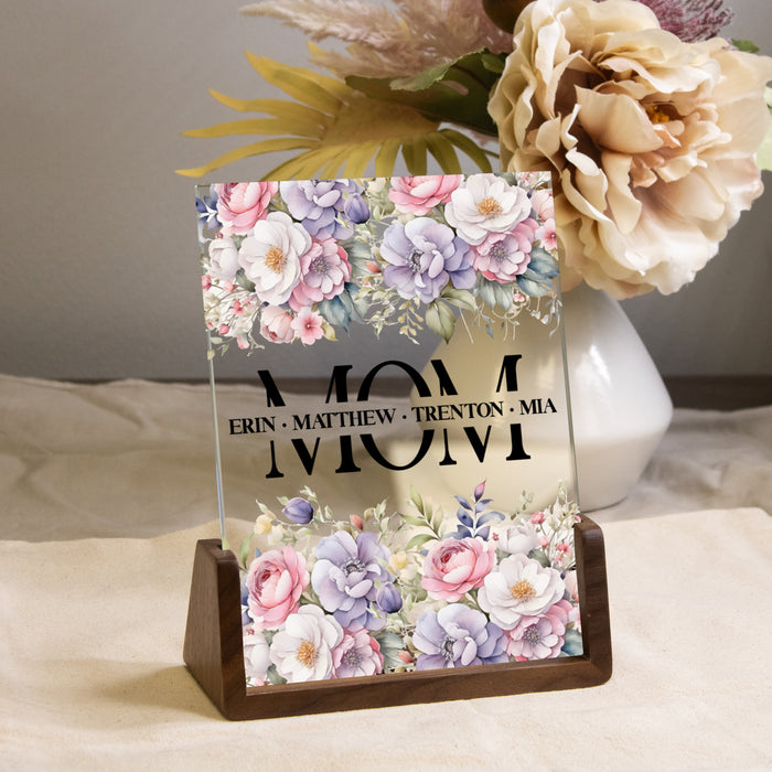 Personalized Floral Mom Plaque