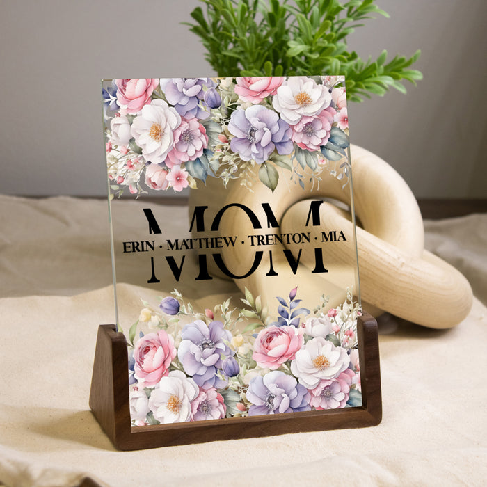 Personalized Floral Mom Plaque