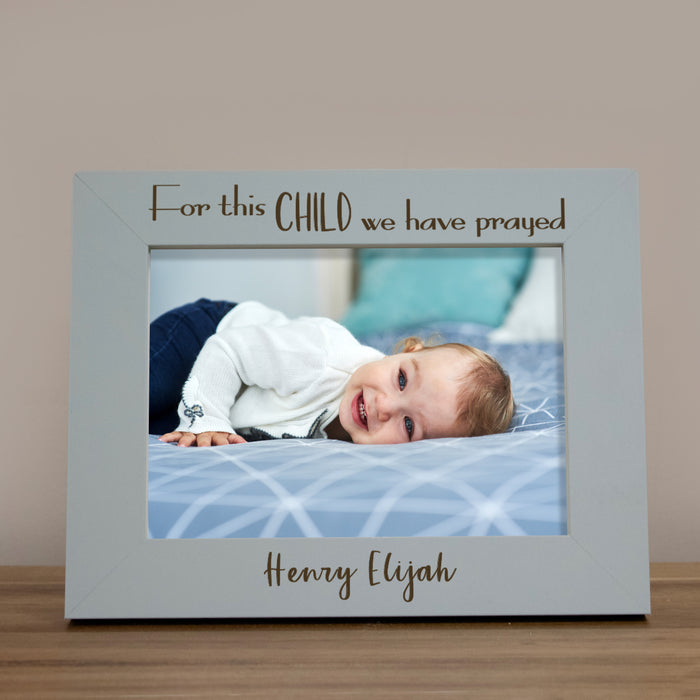 Personalized "For This Child We Have Prayed" Baby Picture Frame