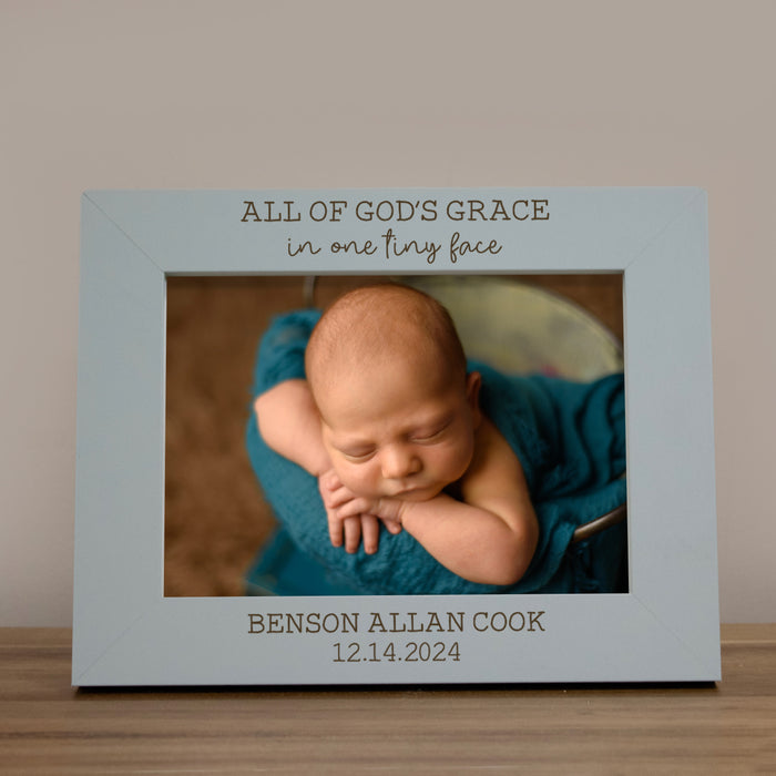 Personalized "All of God's Grace" Baby Picture Frame