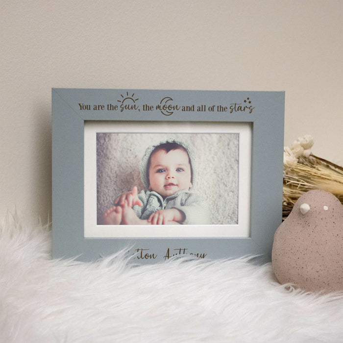 Personalized "Sun, Moon and Stars" Baby Child Picture Frame