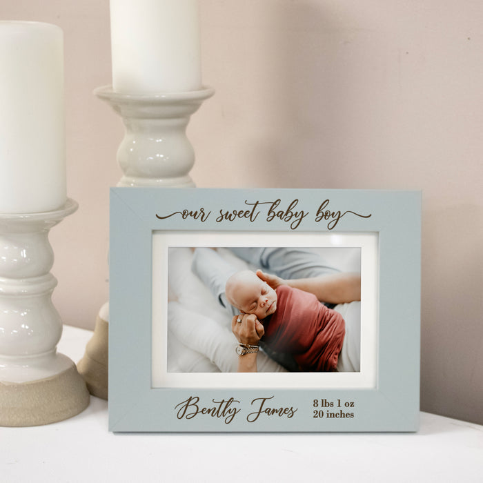 Personalized "Our Sweet Baby Boy" Birth Info Picture Frame