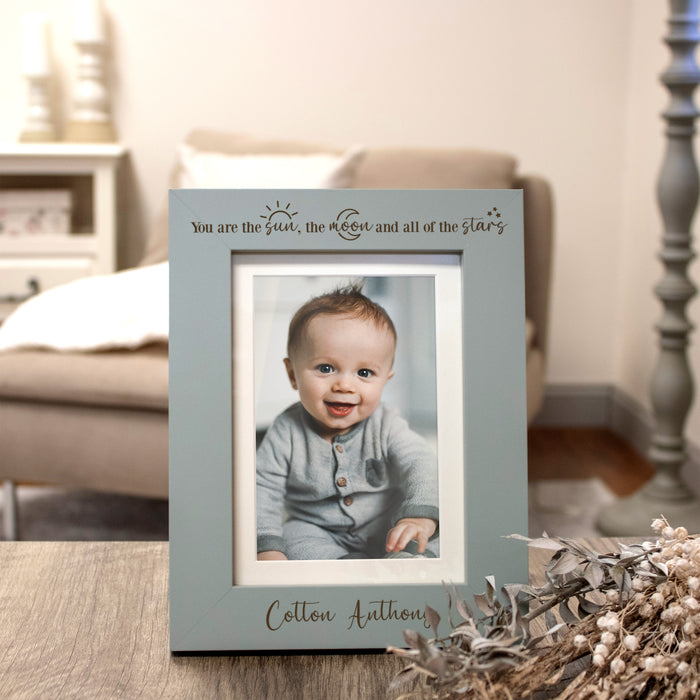 Personalized "Sun, Moon and Stars" Baby Child Picture Frame