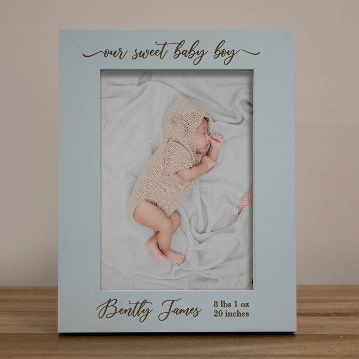 Personalized "Our Sweet Baby Boy" Birth Info Picture Frame