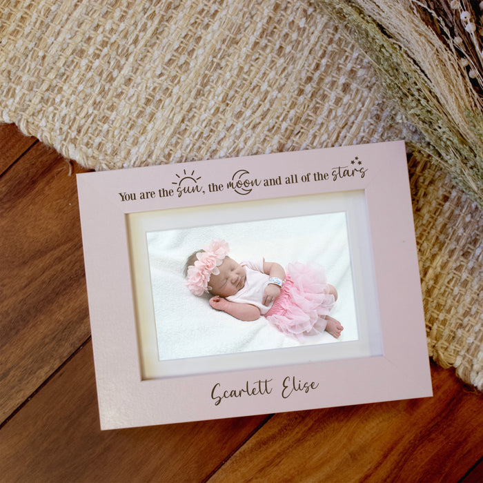 Personalized "Sun, Moon and Stars" Baby Child Picture Frame