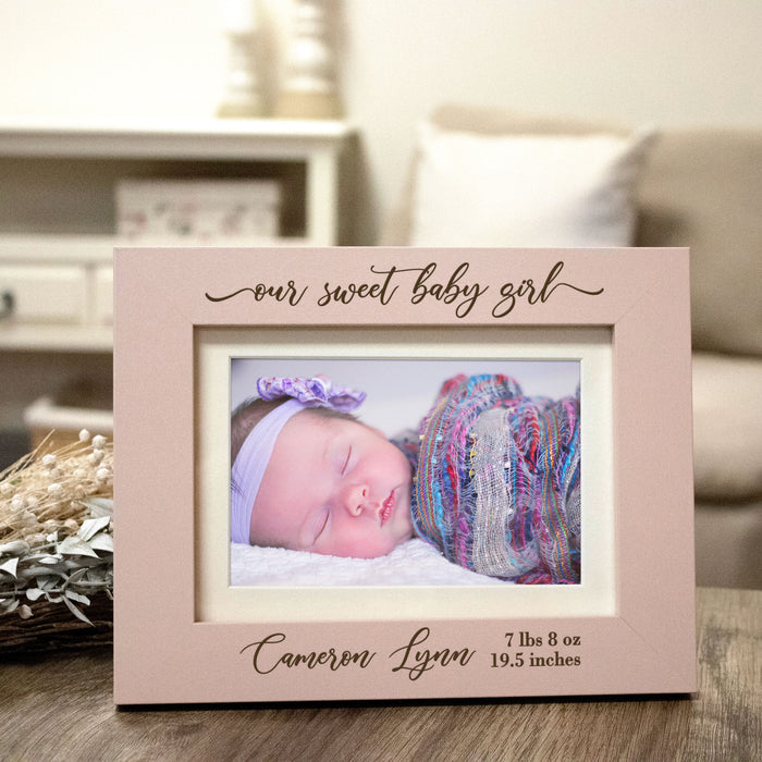 Personalized "Our Sweet Baby Girl" Birth Info Picture Frame
