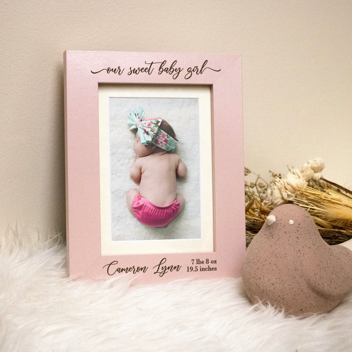 Personalized "Our Sweet Baby Girl" Birth Info Picture Frame
